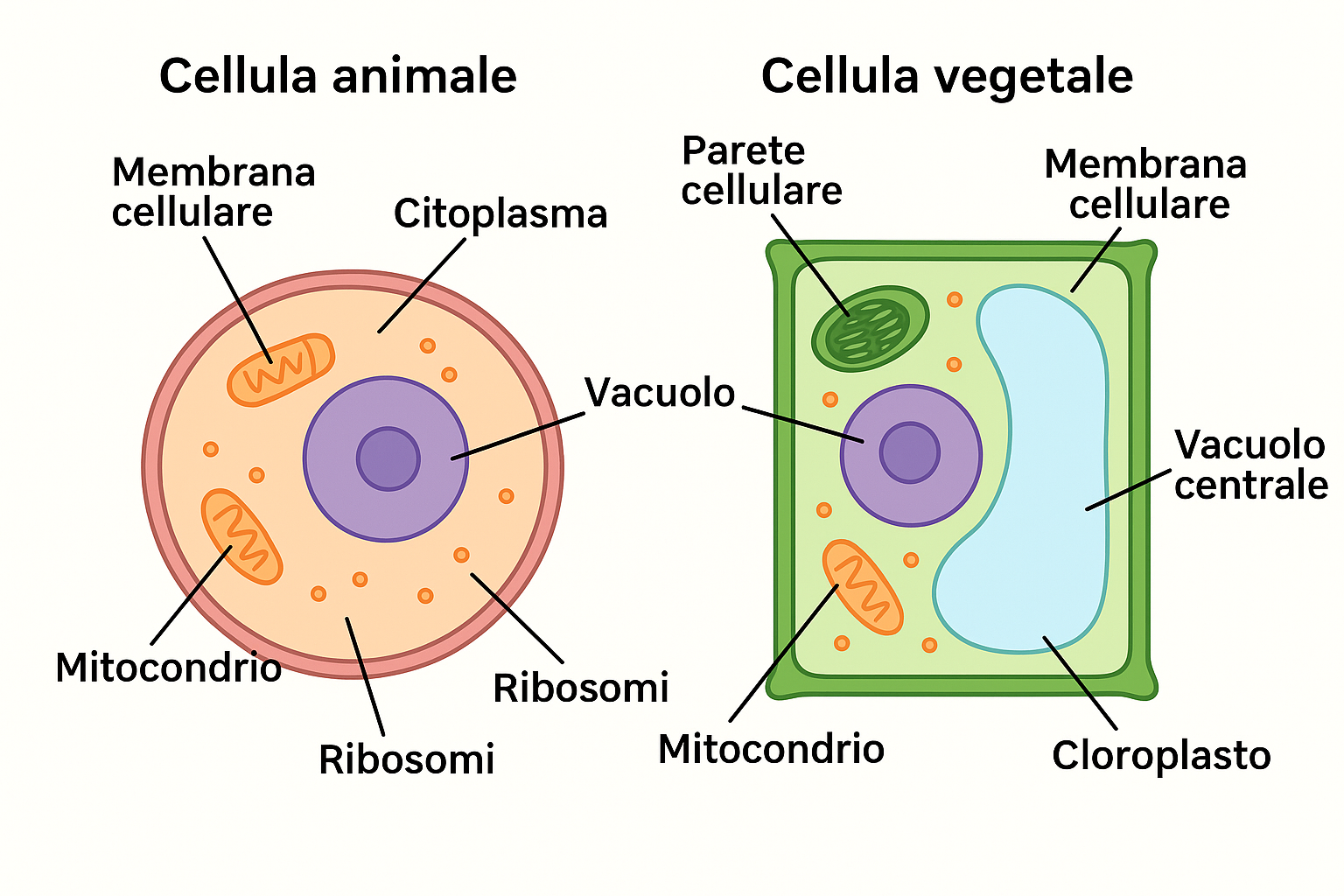 🔁 Confronto tra cellula animale e vegetale – Spiegazione per la scuola ...